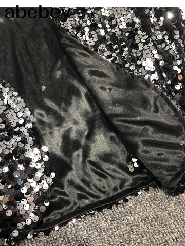 Sequins Patch Jacket Women Spring Long Sleeve Gold Silver Shiny Crop Top Dance Party Korean Slim Open Stitch Female