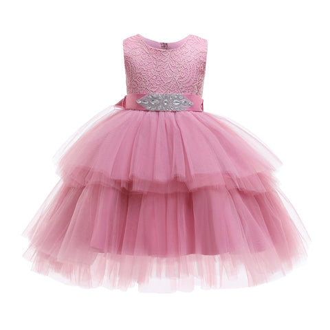 Princess Girl Dress Wedding Birthday Party Frocks for Children Costume With Bow Prom Ball Gown Elegant Party Dress For Girls