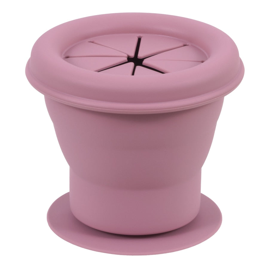 BPA Free Kids Silicone Food Storage Box Solid Color Baby Snack Cup Portable Children Snacks Container With Lid