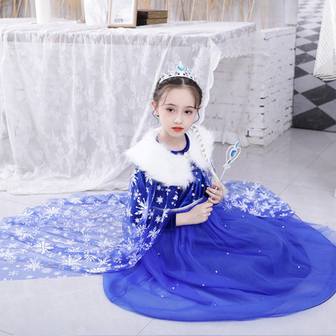 Frozen Girls Costumes Elsa Dress Halloween Party Cosplay Princess Clothes Snow Queen Children Fancy Dress Up Xmas Role Playing