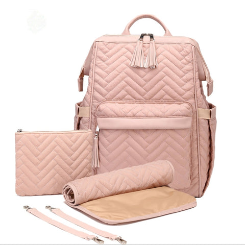5pcs/Set Fashion Mummy Maternity Nappy Bag Large Capacity Nappy Bag Travel Backpack Nursing Bag for Baby Care Women Fashion Bag