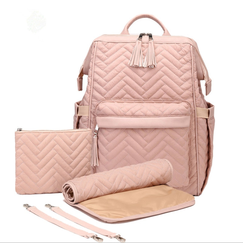 5pcs/Set Fashion Mummy Maternity Nappy Bag Large Capacity Nappy Bag Travel Backpack Nursing Bag for Baby Care Women Fashion Bag