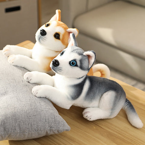 Simulation Plush Dogs Toy Look Alike Husky Dalmatians Akita Miguel Sharpie Puppy Dolls Lovely Stuffed Toys Kids Birthday Gift