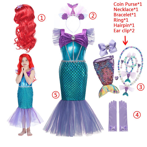 Frozen Girls Costumes Elsa Dress Halloween Party Cosplay Princess Clothes Snow Queen Children Fancy Dress Up Xmas Role Playing