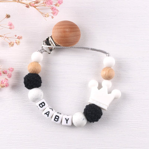 Personalize Name Mouse Head Dummy Clip Pacifier Clips Baby Silicone Pacifier Holder Chain Baby Attache Sucette Gift