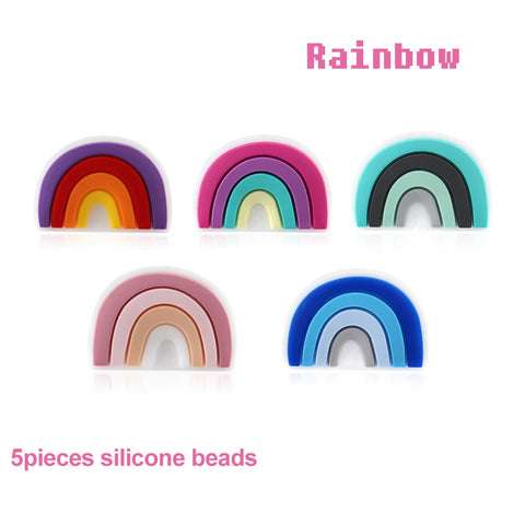 5pcs Silicone Animal Cartoon Baby Beads Teether Koala Cat Dog Bear For Pacifier Clips Beads Newborn Food grade Teething Products