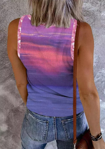 Gradient Women Tank Tops Love Heart Sun Landscape Graphic Sleeveless Shirts 2023 Summer Fashion Streetwear Casual Tanks