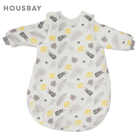 Baby Sleeping Bag Vest Sleep Bag With Sleeves Detachable Convenient Change Diaper 100% Cotton Printed Newborn Baby Carriage Sack