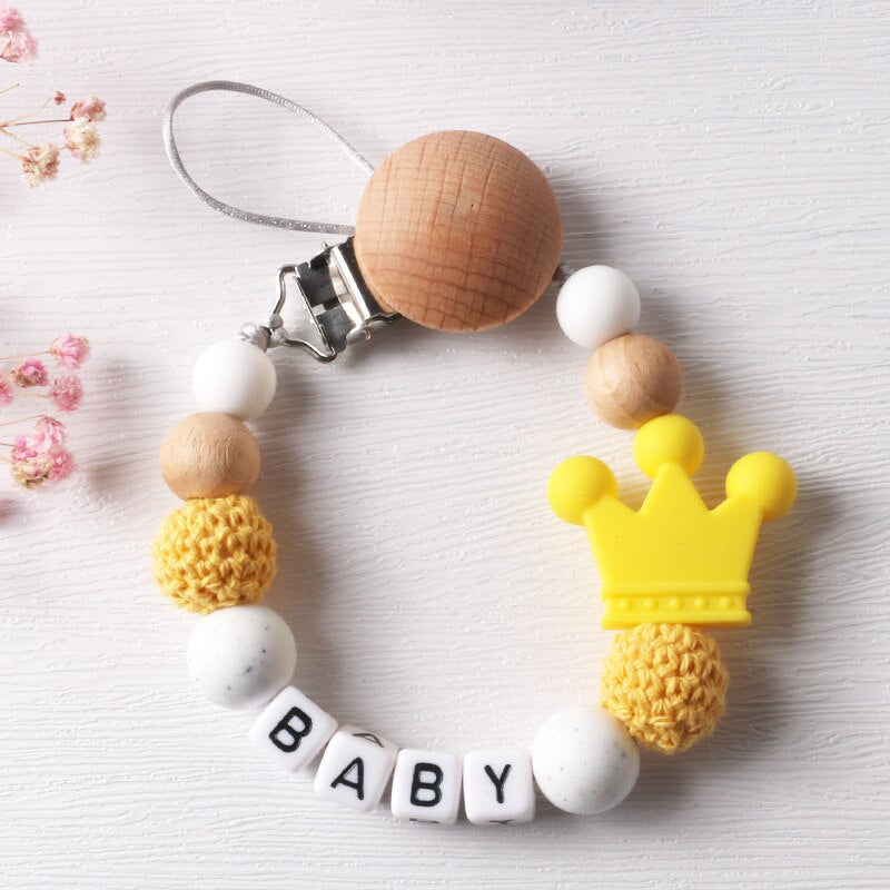 Personalize Name Mouse Head Dummy Clip Pacifier Clips Baby Silicone Pacifier Holder Chain Baby Attache Sucette Gift