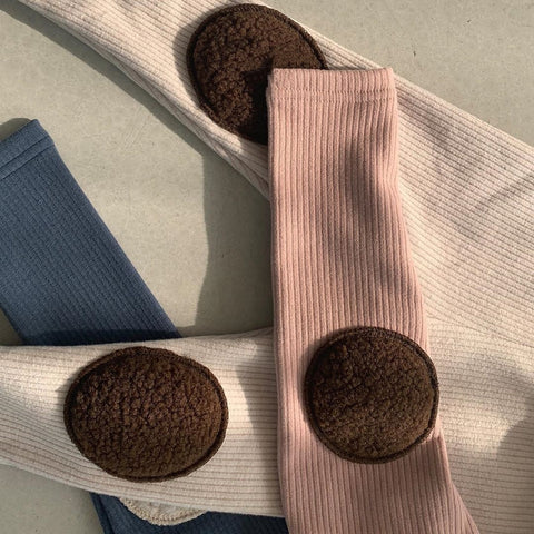 HoneyCherry Baby Thick Velvet Leggings Children Pants Baby Plush Patch Out Leggings Toddler Girl Leggings Fall Clothes For Kids