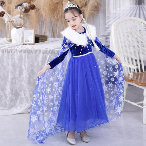 Frozen Girls Costumes Elsa Dress Halloween Party Cosplay Princess Clothes Snow Queen Children Fancy Dress Up Xmas Role Playing