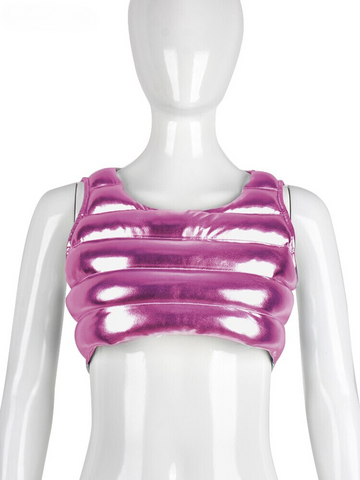 XIKTOP Silver Punk Crop Top Women Sexy Sleeveless Corset Y2K Clothes Stylish Slim Solid Tank Tops Female Street Clubwear