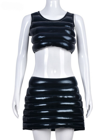 XIKTOP Silver Punk Crop Top Women Sexy Sleeveless Corset Y2K Clothes Stylish Slim Solid Tank Tops Female Street Clubwear