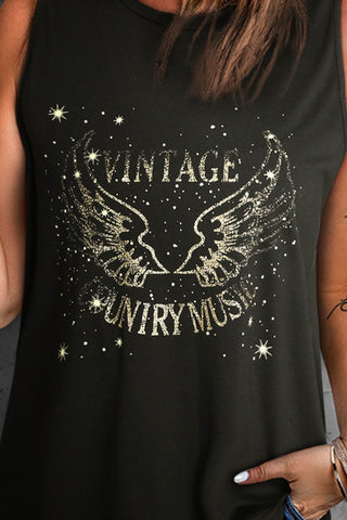 Graphic Round Neck Tank