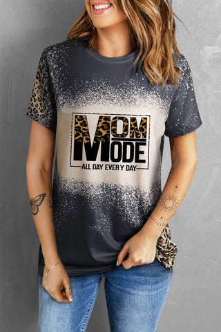 Graphic Leopard Round Neck Tee Shirt