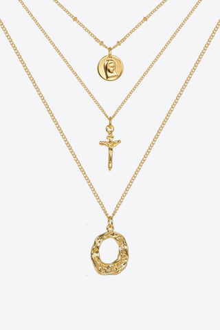 3-Piece 18K Gold-Plated Pendant Necklace