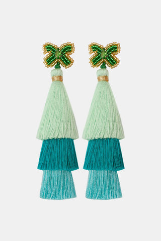 Triple-Layer Tassel Dangle Earrings