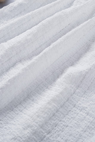 Lace Trim Tie-Back Puff Sleeve Top